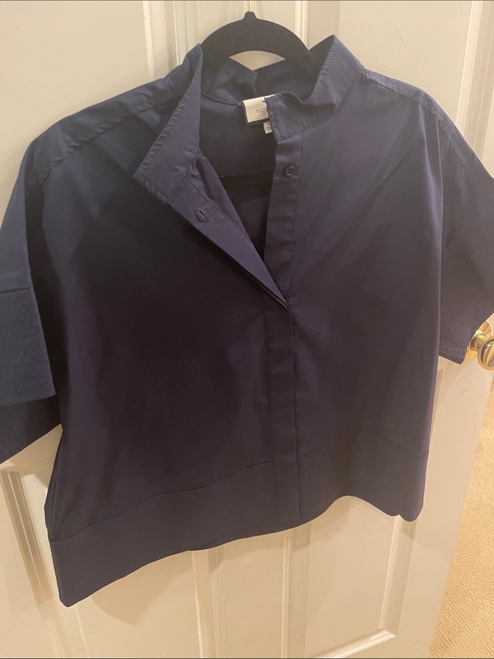 Tuckernuck Navy Boxy Short-Sleeve Button-Down Shirt